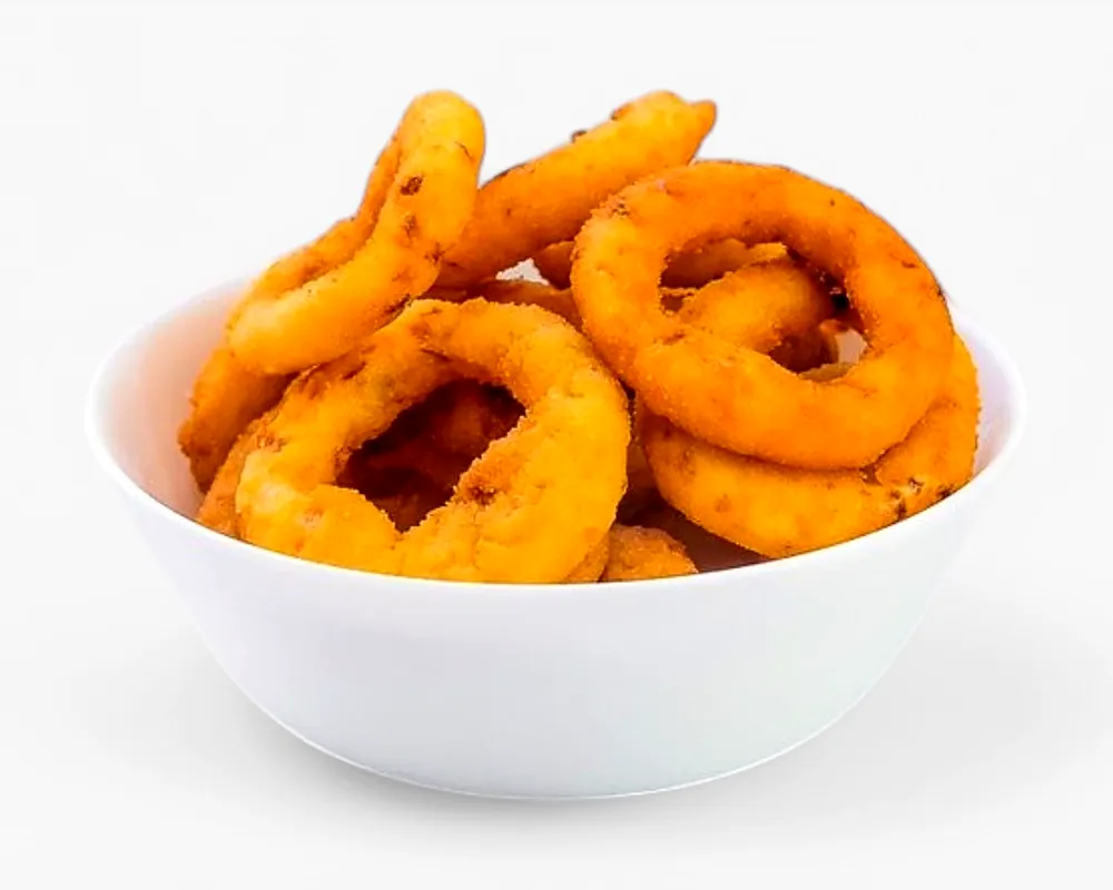 Cibulové kroužky, sýrový dip